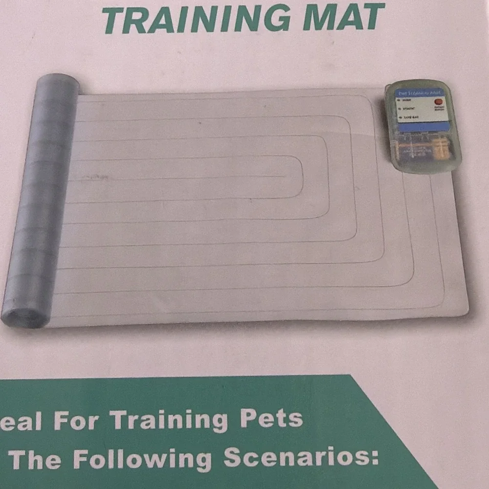 Indoor dog and cat training mat. Clear. Battery operated.